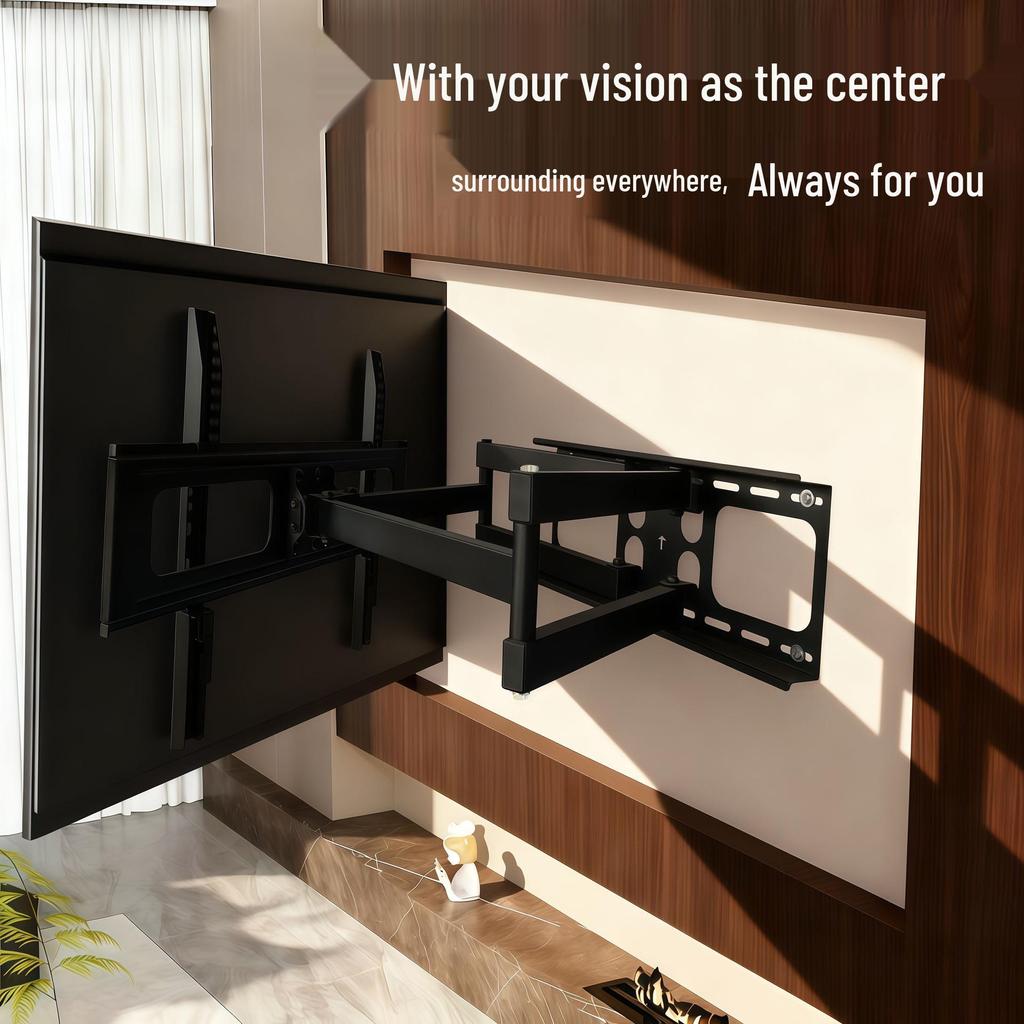 Rotating Retractable TV Wall Mount for 32-80 Inch LCD Monitors