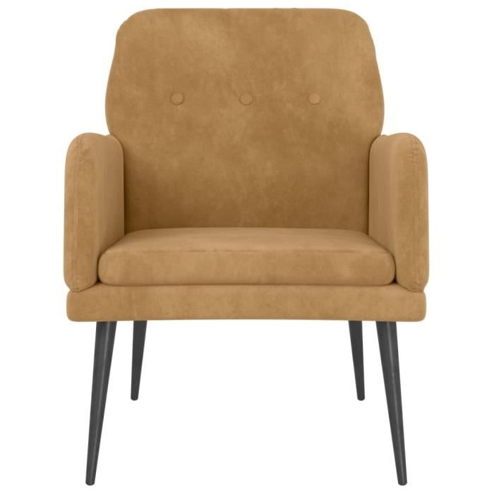 351411 vidaXL Fauteuil Marron 62x79x79 cm Velours