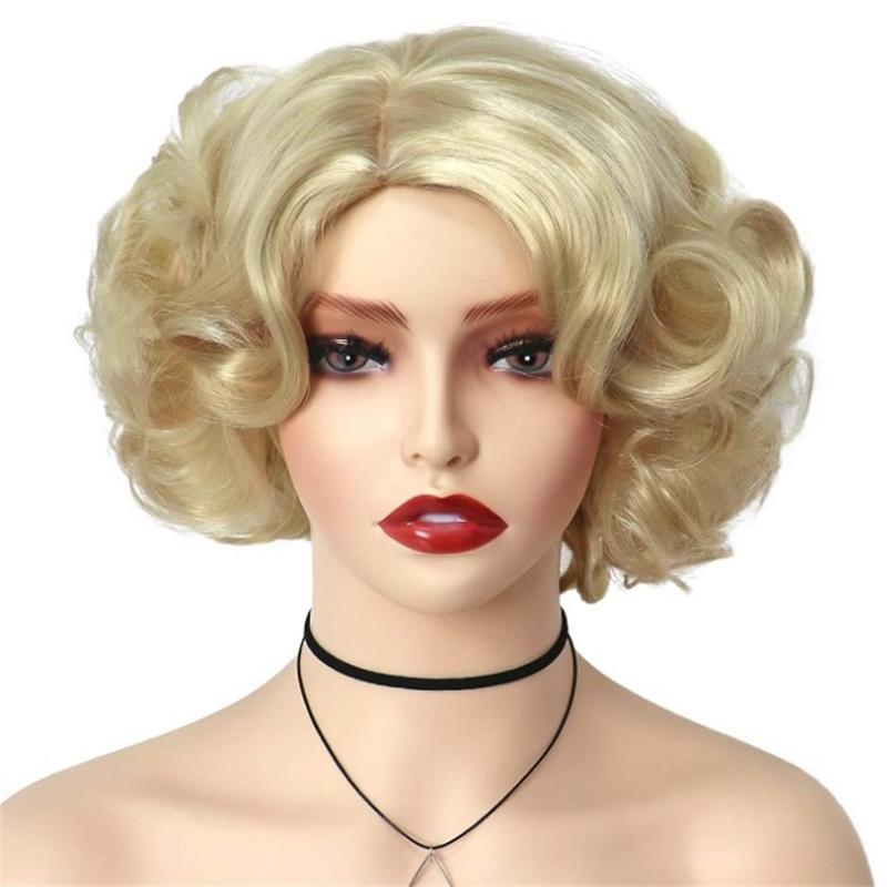 Synthetic Short Wigs for White Women Cosplay Wig Female Big Curly Hair Natural Wig Girls Colored Wig Halloween Costume