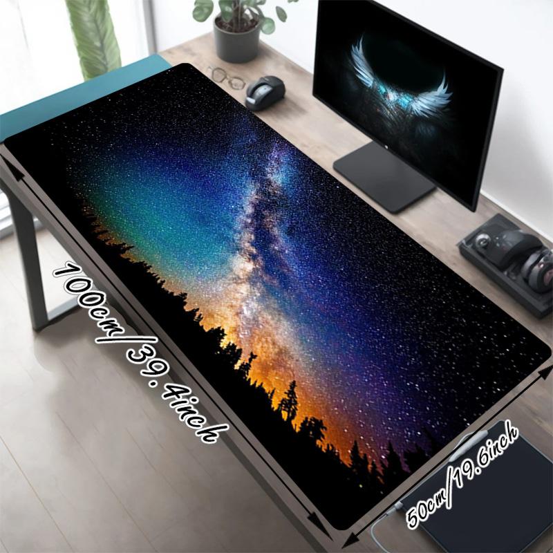 Milky Way Xl Gaming Mouse Pad Nonslip Rubber Base Stitched Edge Waterproof Desk Mat For Pc Laptop Gamer Office Computer Accessories C92962