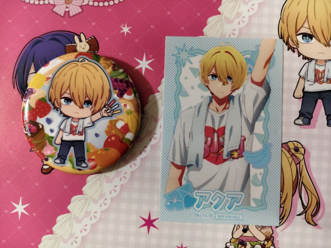 [USED] Oshi no Ko Sweets Paradise Sweets Paradise Can Badge Purchase Bonus Aqua S-PiCK