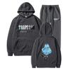 Womens Plush Long Sleeved Loose Fitting Pullover With Letter Print And Rope Hoodie Two Piece
