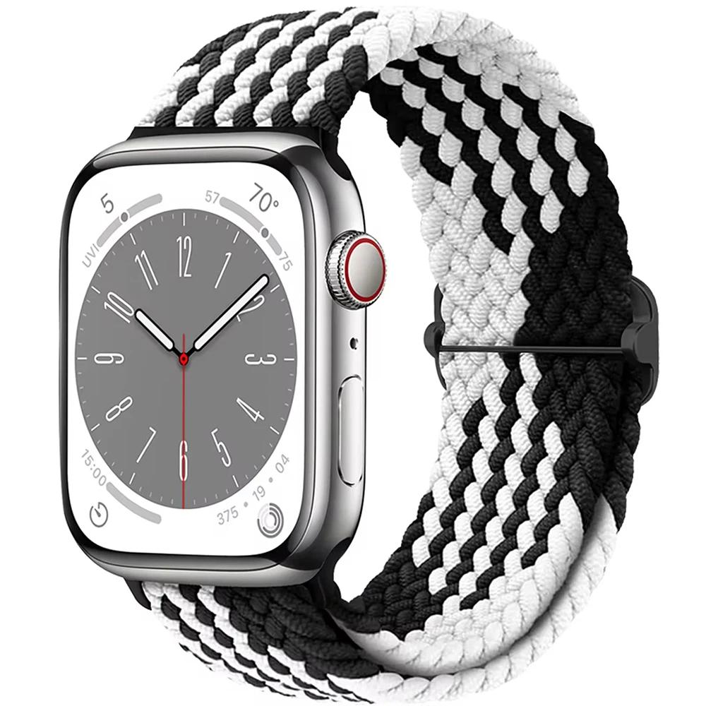 Geflochtene Solo-Schlaufe für Apple Watch Armband 44mm 45mm 46mm 40mm 41mm Ultra 2 49mm Armband correa iwatch Serie 10 9 SE 8 7 6 5 Armband