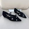 Fashion Ladies Shoes 2025 Hot Sale Shallow Women's Flats Fashion Rhinestone Daily New Butterfly-knot Light Pointed Toe Flat Low Heels