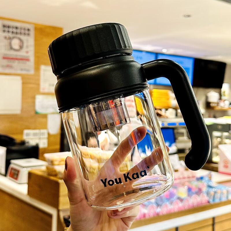 Large Capacity High Borosilicate Glass Tea Mug with Handle and Infuser 800ml