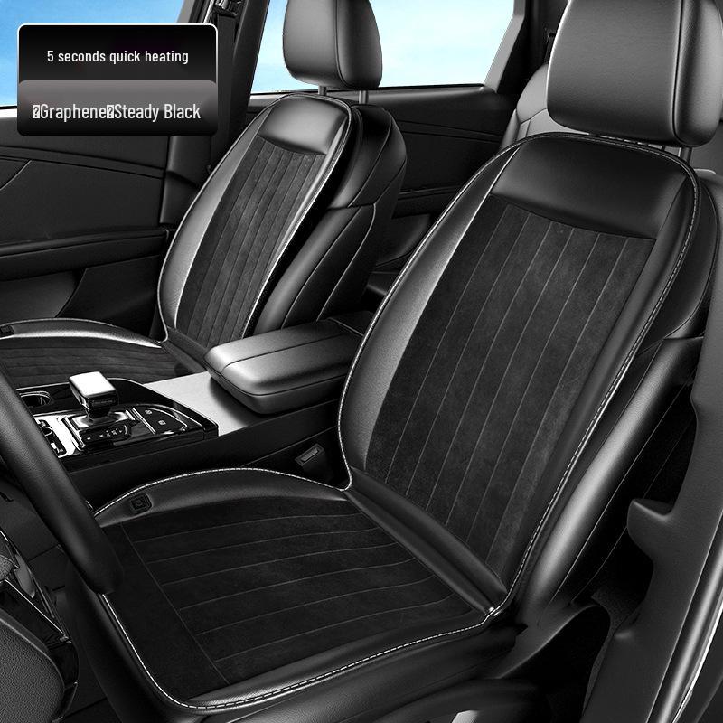 Graphene Heated Car Seat Cushion, 12V/24V Plush Winter Warm Pad, Universal Fit