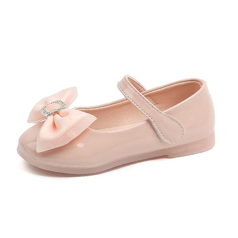 New Autumn Metal Bow Lady Style Elegant Toddler Shoes Fashion Casual Flats Baby Footwear