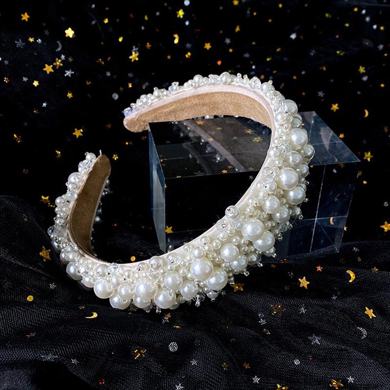 Baroque pearl headband hand braided hairband women's fashion hair accessories