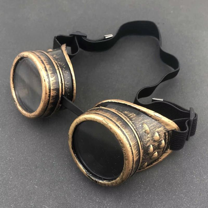 Herremote Steampunk Briller Runde Oversized Vernebriller Sveise Punk Briller Cosplay Damebriller