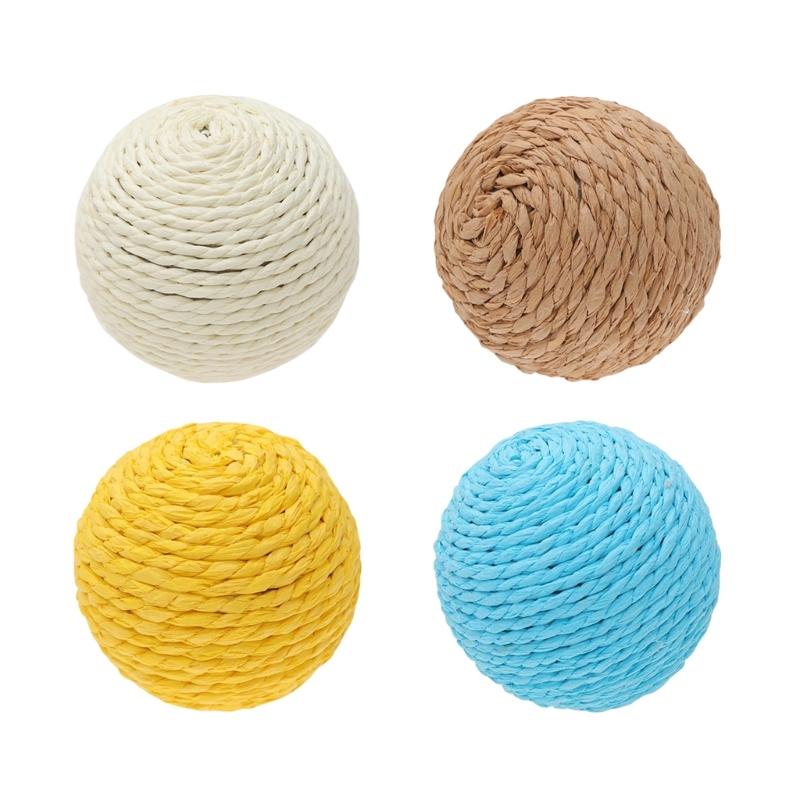 Kitten Interactive Ball Chew Toy Teething Soft Cats Toy Sisal Ball Oversized Attractive Ball Shape Teething Toy