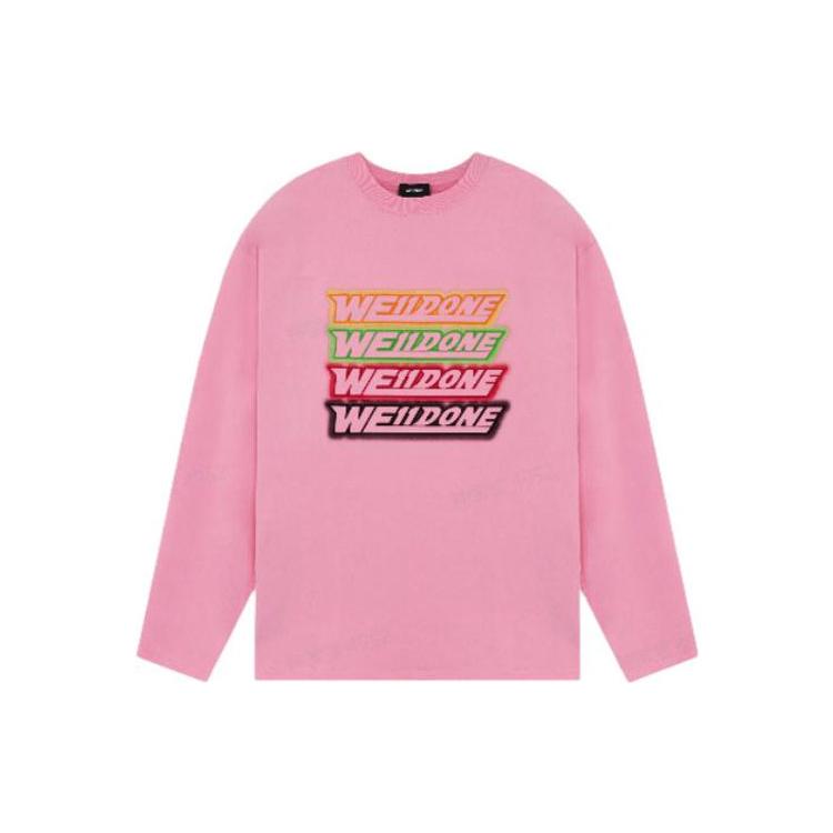 WE11DONE Sweatshirts Unisex Pink Crew Neck Thickened Other WD-TT1-22-653-U-PK