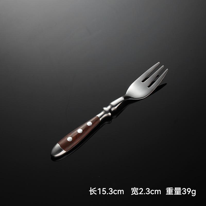 6-teiliges Edelstahl-Griff-Küchenmesser-Set Geeignet für Heimküche und Esszimmer Inklusive Steakmesser, Gabeln und Löffel