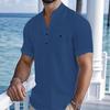 Herren Kurzarm T-Shirt Retro Atmungsaktiv und Leicht Herren Baumwolle und Leinen Tang Kleidung
