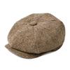 BOTVELA Tweed Lana 8 Pannelli Nero Spina di Pesce Cappello Newsboy Uomo Classico Stile 8 Pannelli Piatto Donna Berretto