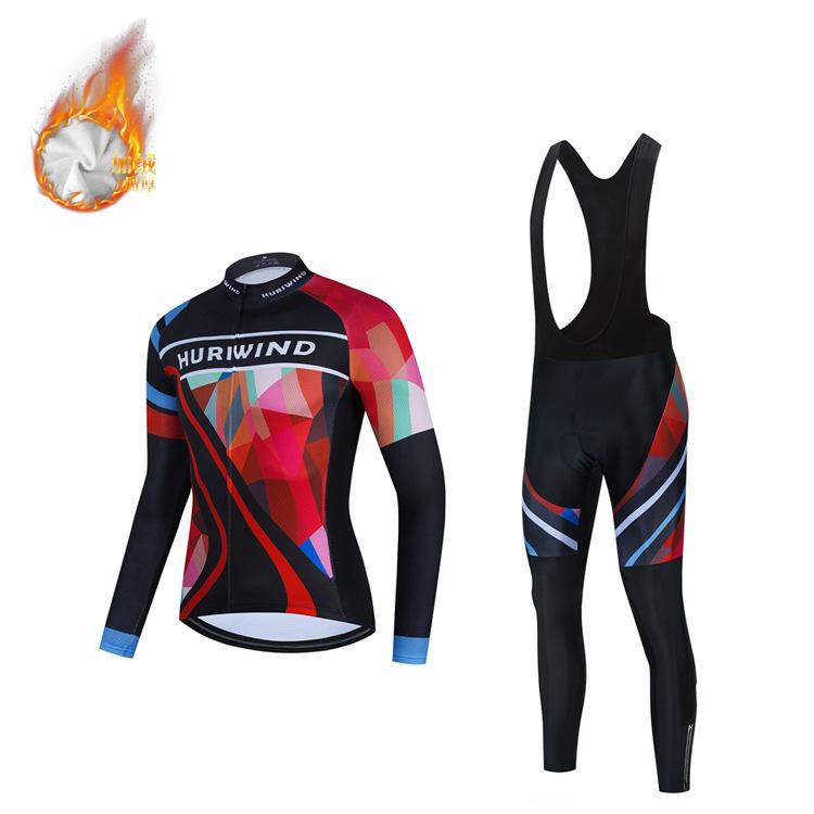 2026 Autumn and Winter Breathable and Warm Bicycle Long-sleeved Fleece Cycling Suit Trousers