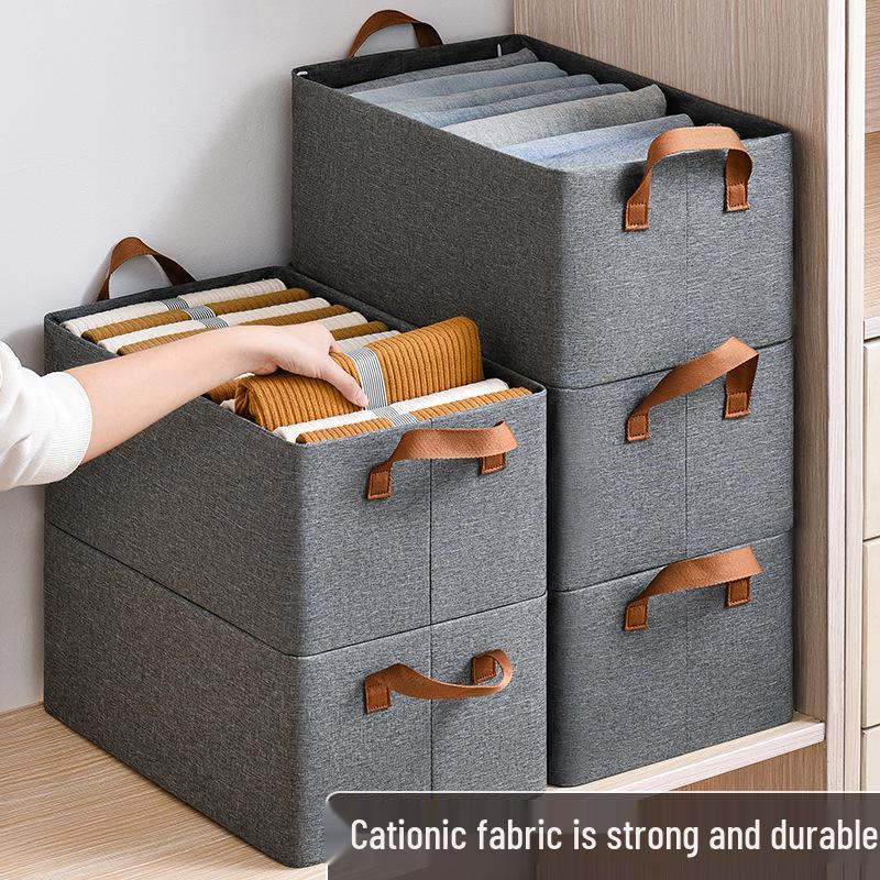 Steel Frame Folding Clothes Storage Basket - Lidless Wardrobe Organizer