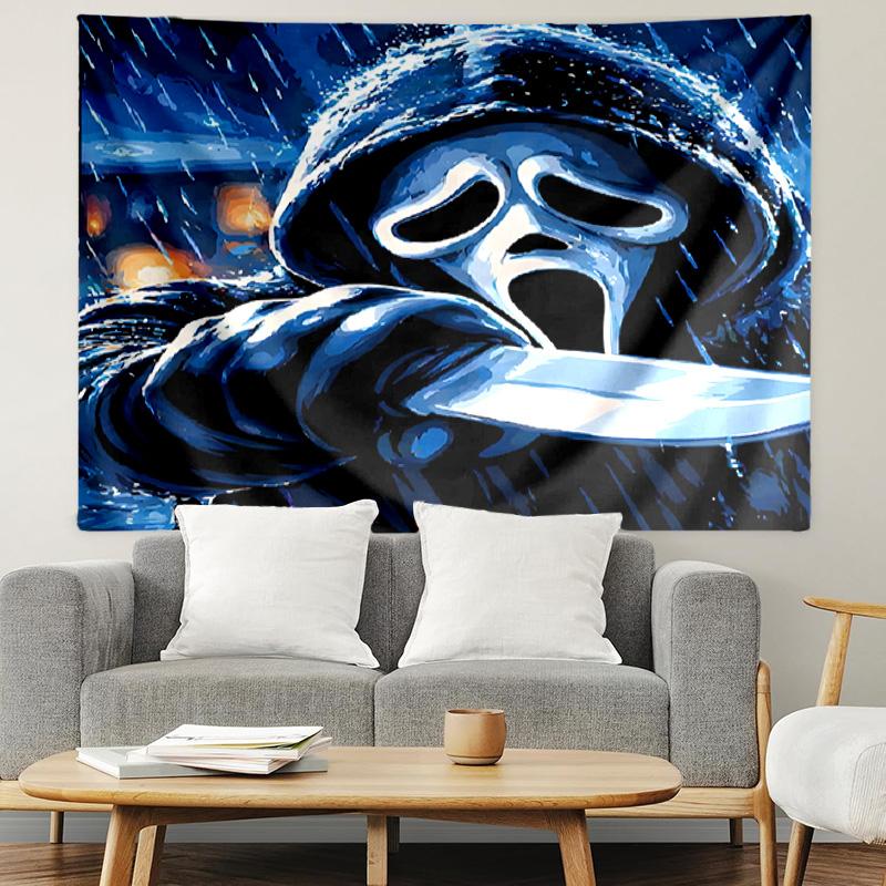 Ghostface Print Tapestry, Lightweight Wall Hanging, for Bedroom, Dorm, Living Room, Home Art Decor, Birthday Christmas Gift for Friends
