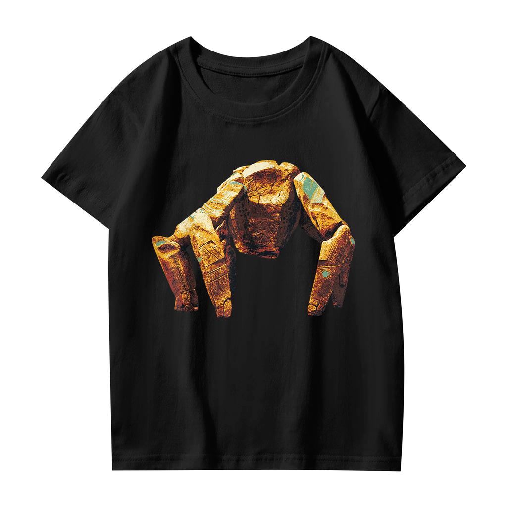 Modische Rundhals-Kurzarm-Arbeitskleidung bedruckte Oberteile für Kinder-Sommeroberteile