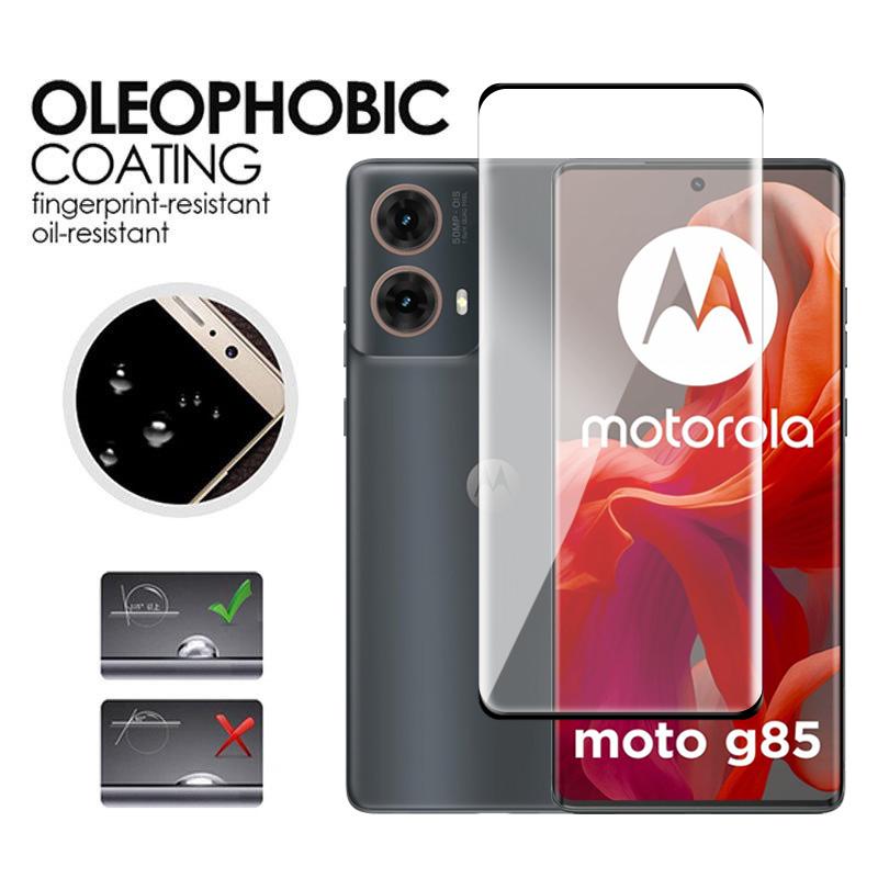 4 ШТ 2+2 Для Motorola Moto G85 5G Скло Повне Покриття 3D Вигнутий Захисник Екрану Загартоване Скло + 2 Шт М'яка Плівка для Об'єктива