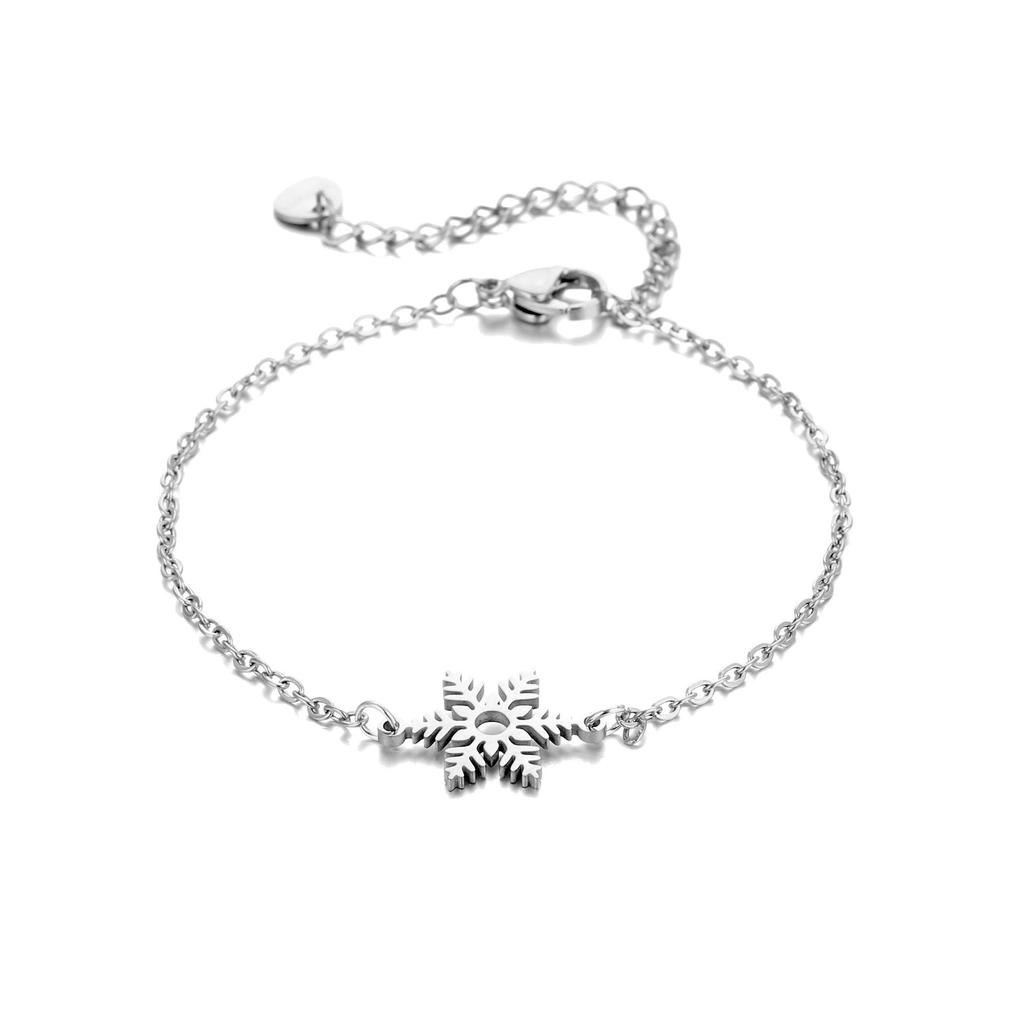 Europäisch-Amerikanisches Schneeflocken-Armband aus Edelstahl - Nischen-Weihnachtsdesign, High-End & Vielseitig.