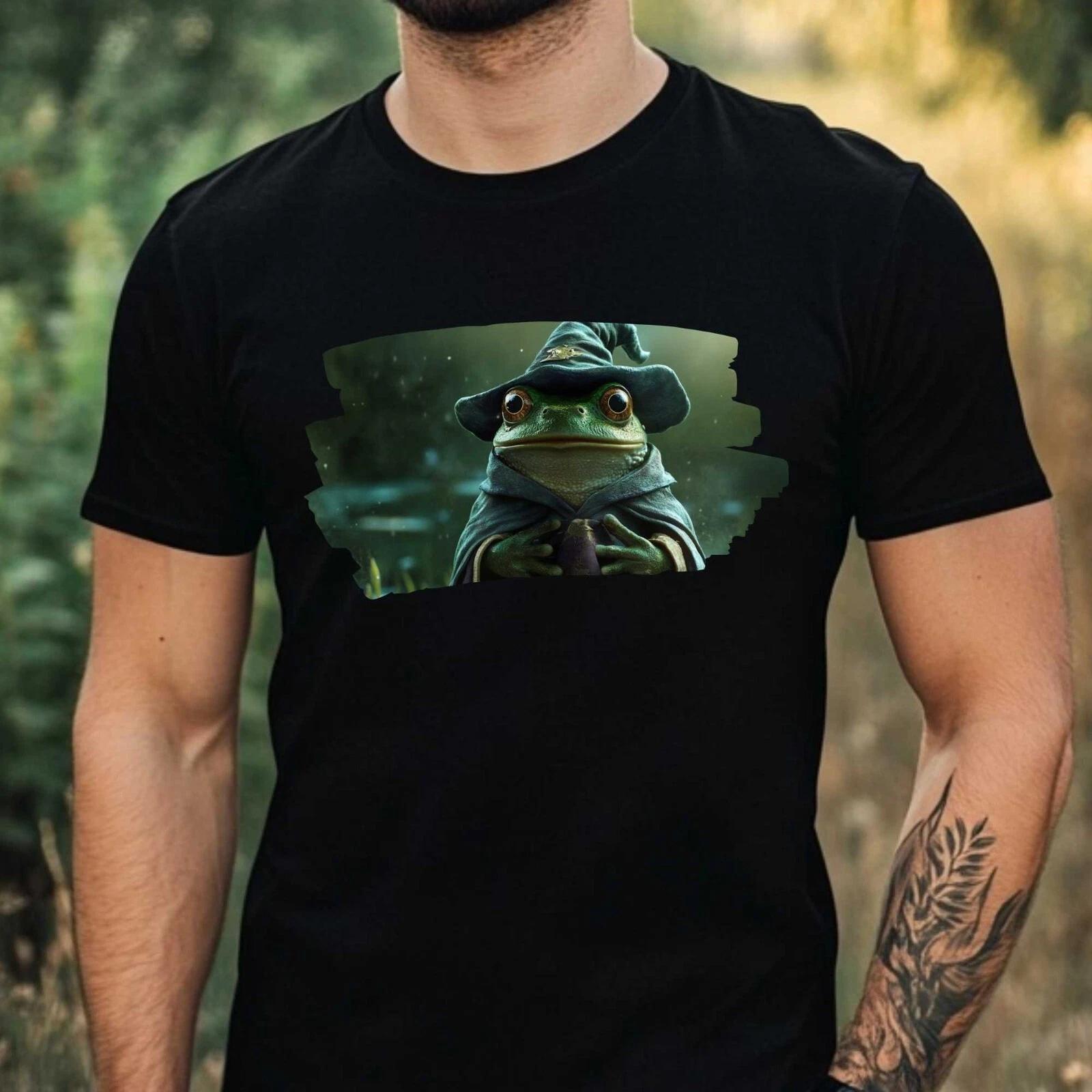 T-Shirt Herren Frosch Zauberer Motiv Baumwolle Größe XS bis 5XL L