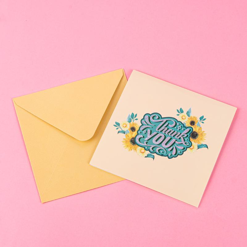 3D Sunflower Bouquet Birthday Greeting Card, Creative Sunflower Teacher's Day Thank-You Card, Floral Card