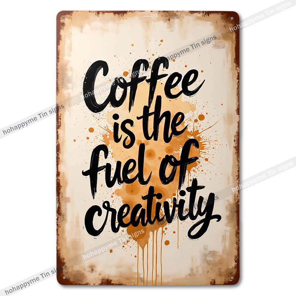 Retro Coffee Metal Tin Sign Vintage Wall Art Decor Grinder Decorative Kitchen Dining Room Home Decor Gift Idea