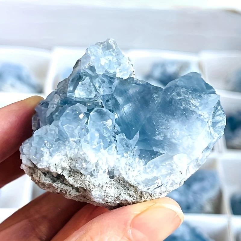 

Natural Blue Kyanite Crystal Cluster Celestite Raw Stone Home Decor Ornament Specimen 11-100g