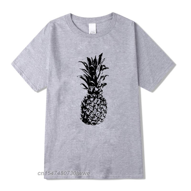 Cool Unisex Fashion Casual Top Quality 100 Cotton Loose Pineapple Printed T Shirt Casual Loose Cool Unisex T Shirt For Unisex