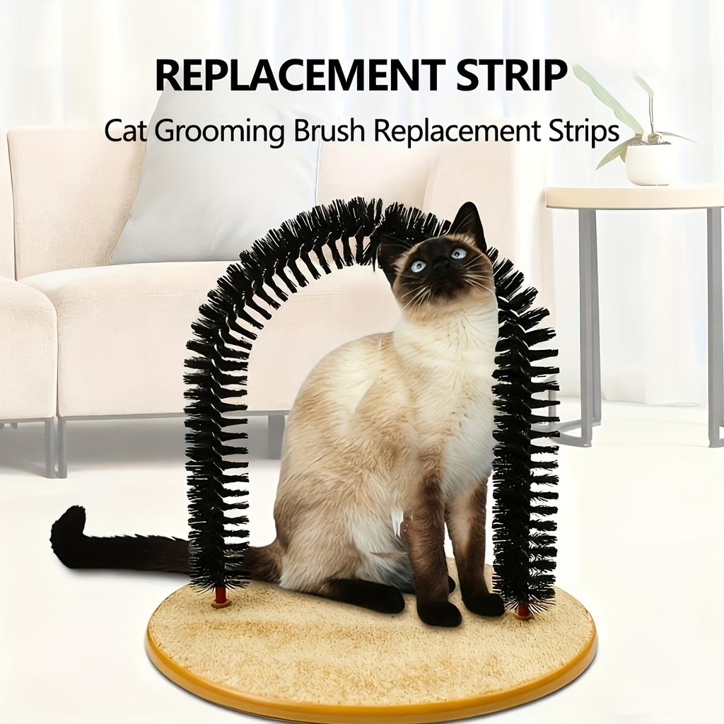 Arch Design Scratcher & Grooming Station | Heavy-Duty Nylon Brushes, Scratching Post & Massager for Indoor Cats, Soft Cushioned Surface