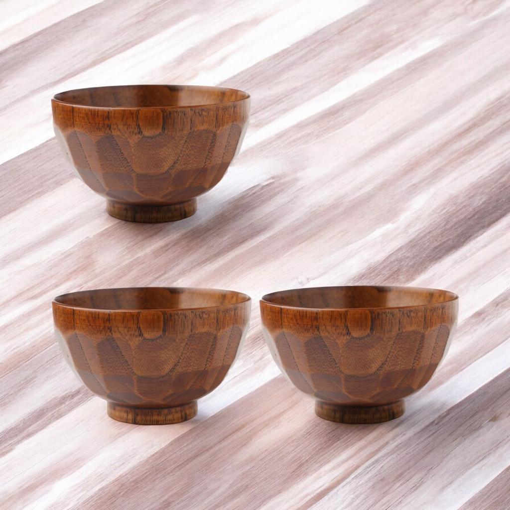 Miso Soup Tortoise Set of X J-kitchens Bowls, Wooden, Shell, Lacquer, 3, 11.5cm 6.8cm