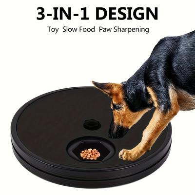 3-in-1 Interactive Dog Food Dispenser Toy, Multifunctional Dog Nail Grinding Pad with Dog Training Bowl for Pet Slow Feeding