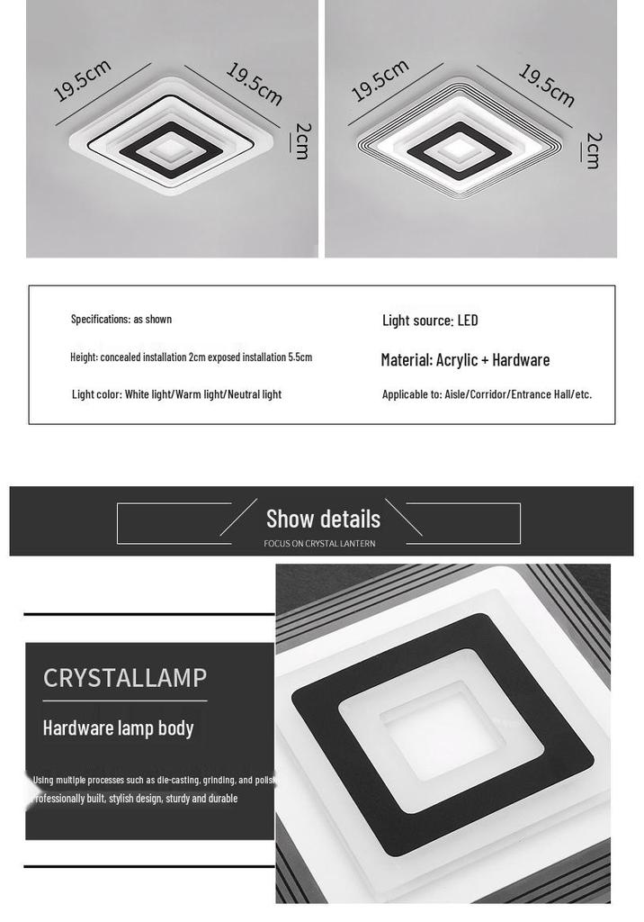 LED Ceiling Light for Hallway, Entrance, or Balcony - Round Surface Mounted Design