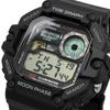 Casio Digital Men's Watch with Tide Graph and Moon Data Display, WS-1700H-1AV, Black, Overseas Model [Parallel Import]