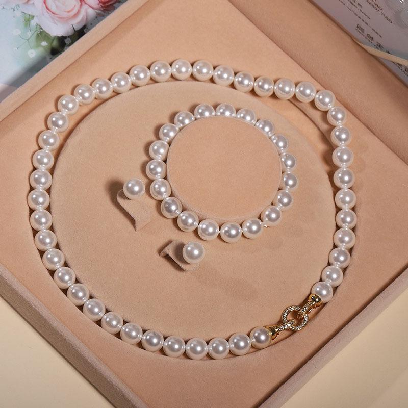 Natural Shell Pearl Necklace - Women's Clavicle Chain Set for Mother's Day Gift