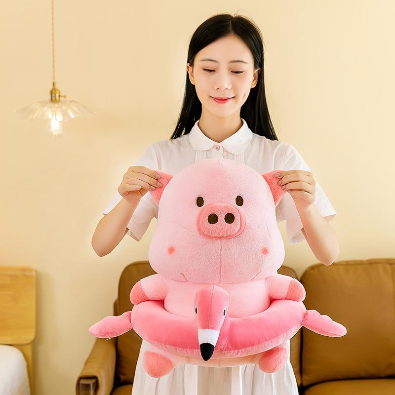 Cream Pink Cartoon Pig Toy Plushie Pp Cotton Stuffed Piggy Doll Soft Cute