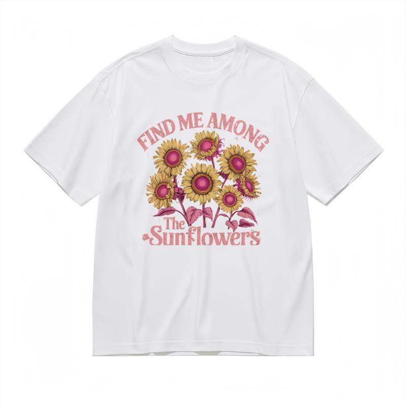 

Men s Fashion Breathable Classic T-Shirt Yellow and Purple Floral Art Tee 4XL