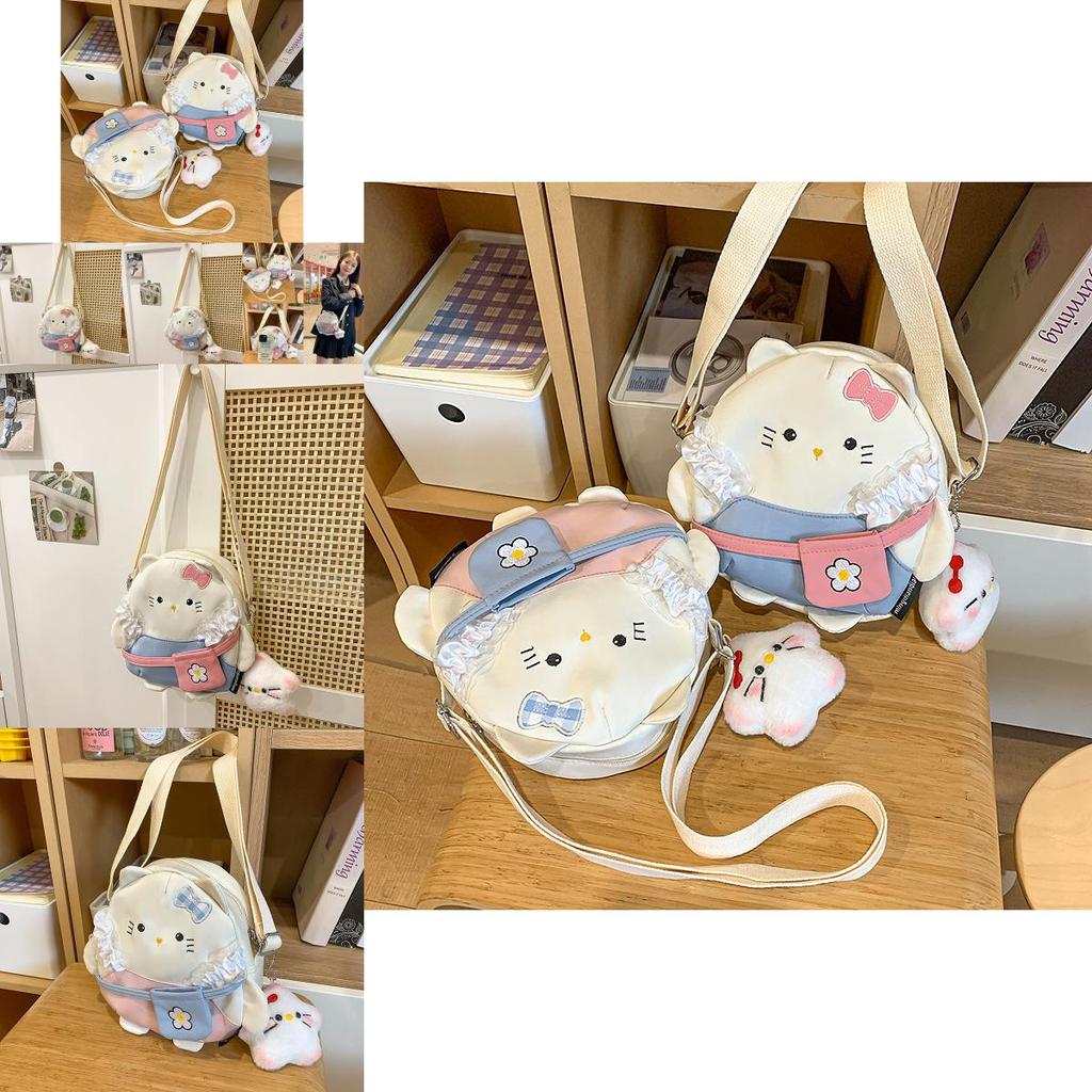 Trendy Small Crossbody Bag For Children Made Of Durable Nylon With Simple Solid Pattern For School And Play
