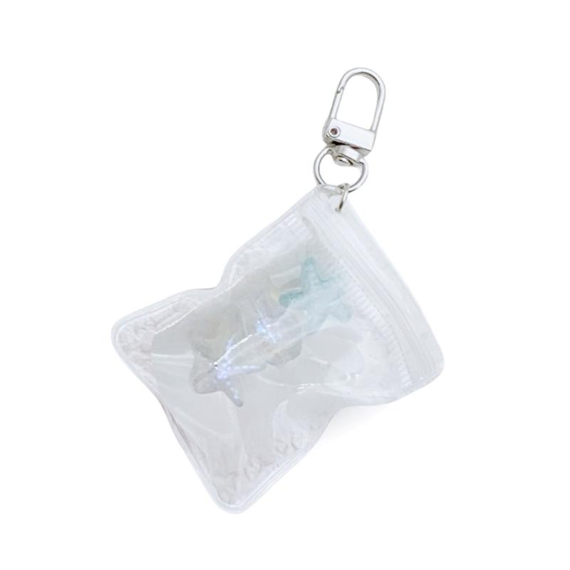 Fashionable Clear Fruit Bag Keychain Playful Clear Fruit Bag Charm Elegant Keychain Bag Key Rings for Personalization