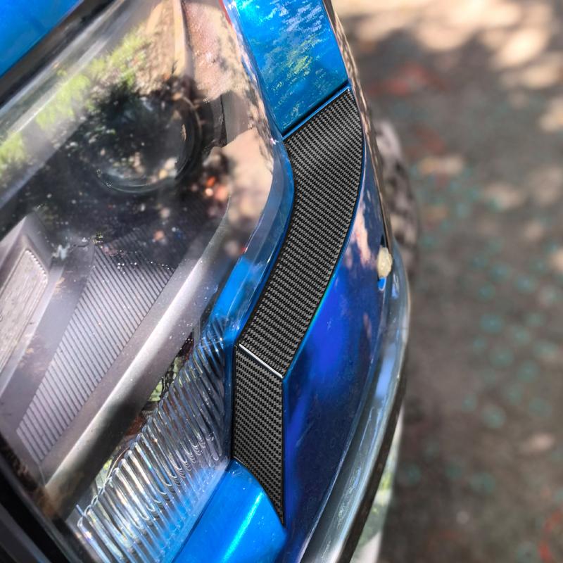 For Ford F150 Raptor 2009-2014 Real Carbon Fiber Headlights Sides Auto Trim Accessories Interior Cover Tuning Decorative Sticker