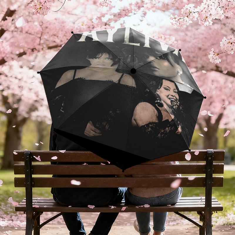 1pc Musician Ayliva Umbrella Portable Folding Umbrella Iron Frame Hole Bone Structure Outdoor Home Umbrella