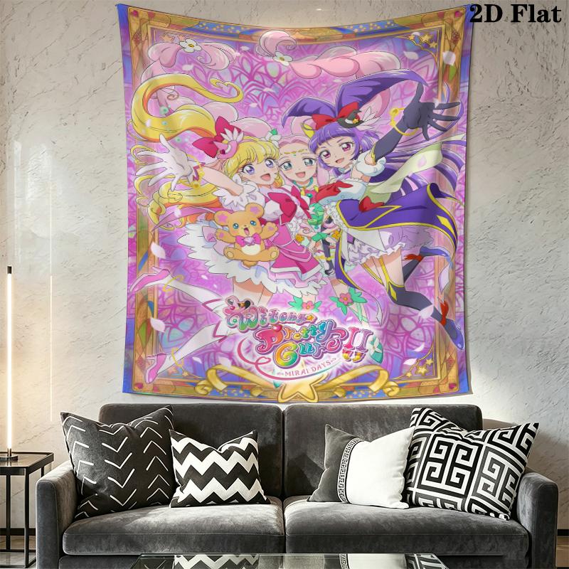 Pretty Cure Wall Tapestry Aesthetic Wall Hanging Printed Fabric Blanket Decorative Tapestries for Bedroom Living Room Home Decor