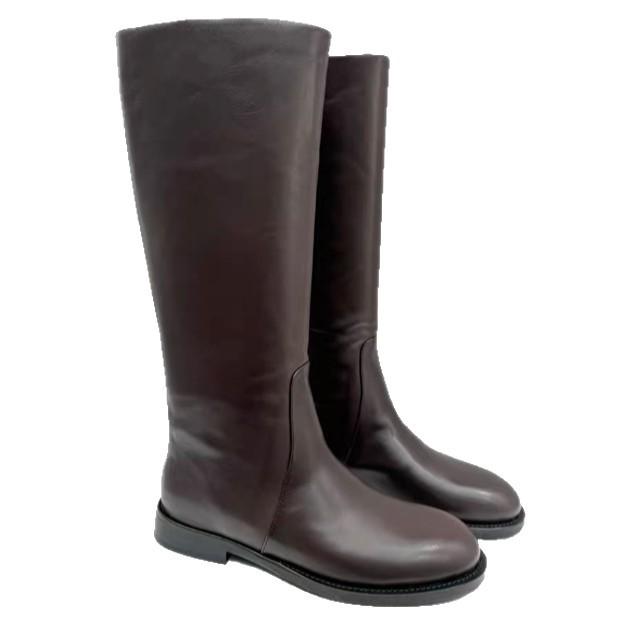 Cowhide Version~ Xinzhen Retro Martin Boots Women's Knee Boots Versatile and Thin Knight Boots Women's High Boots Single Boots