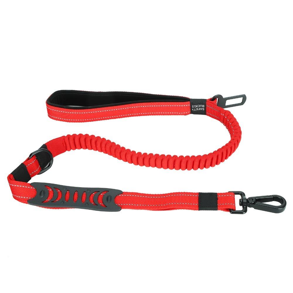 Multi Available Shades Dog Car Leash Stretchy Webbing Elastic Dog Lead  Car Travel Use