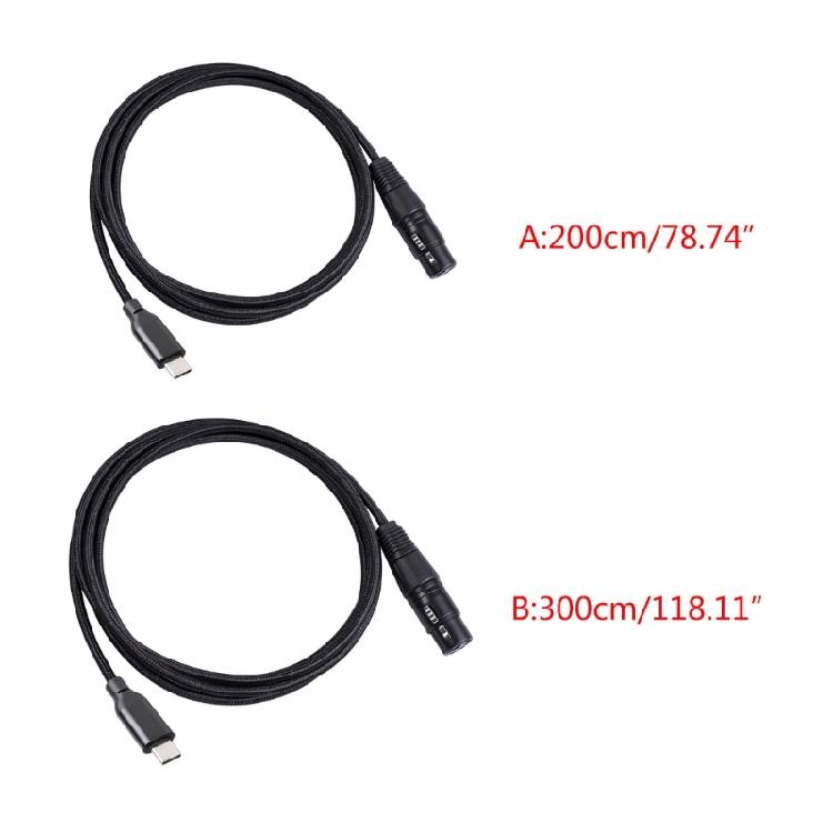 Type C Cable Noise Reductions USB C To XLRFemale Cable Wide Compatibility