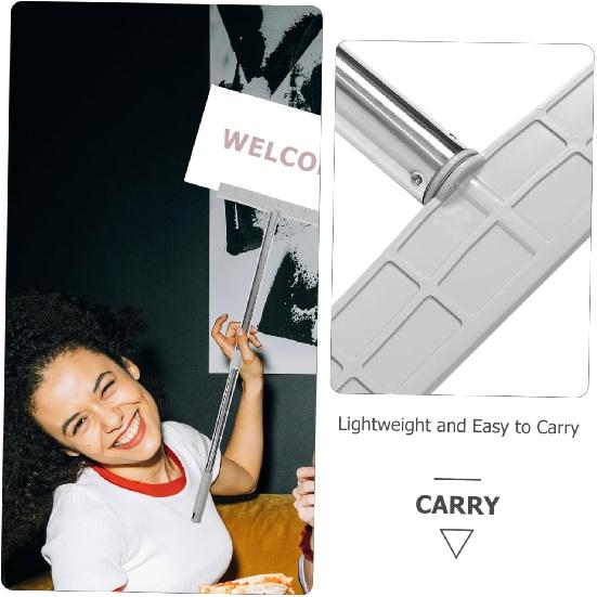 STOBOK Stainless Steel Handheld Signs Holder For Airport Pick Up Tours And Events Easy Grip For Parades And Exhibition Silver