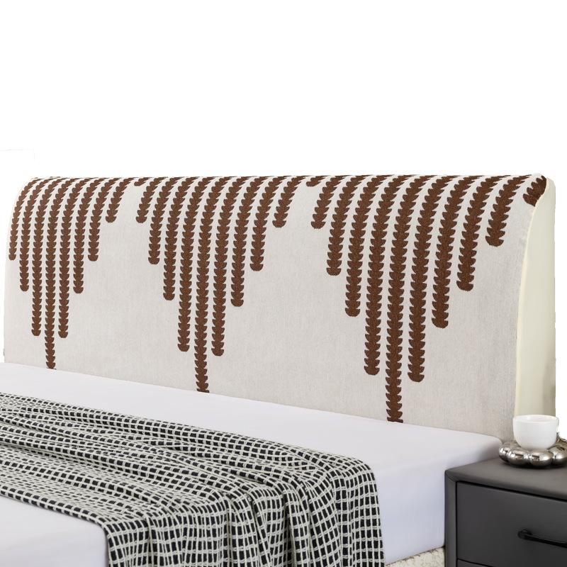 Full-Coverage Headboard Cover Nordic Style Chenille Removable Washable Anti-Collision All-Season Universal Soft Headboard Cover