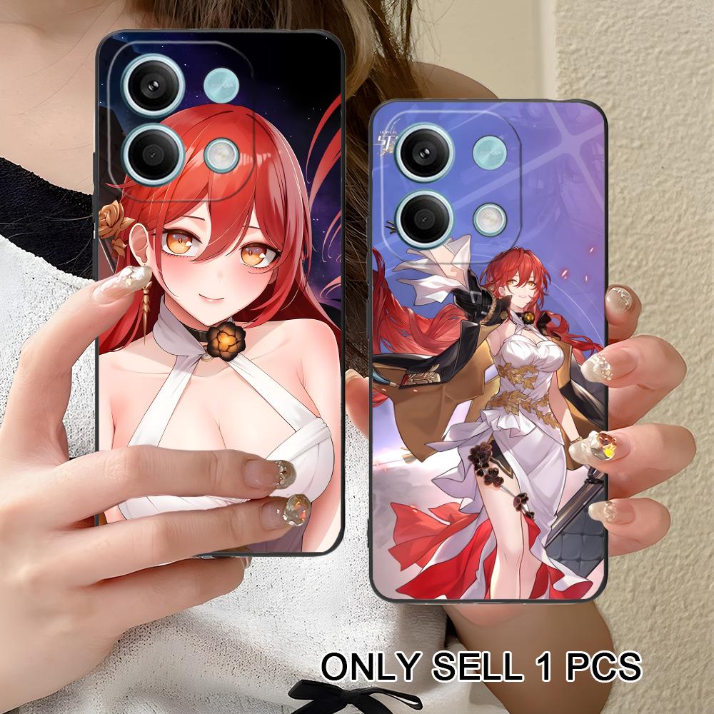 HSR Himeko Matte TPU Mobile Phone Case for Xiaomi Redmi 15 14 13 12 A5 3 2 1 C Plus 4G 5G Colorful Printing Cover
