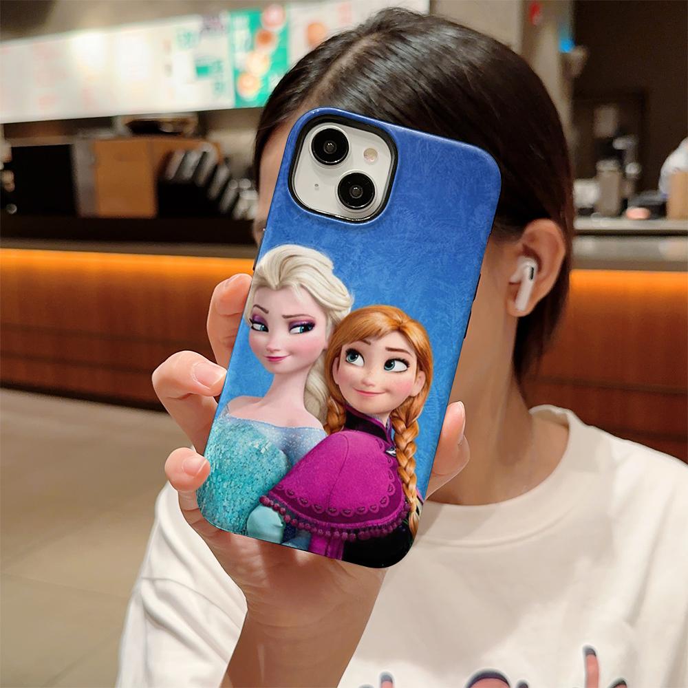 Frozen Elsa Double Layer Phone Case, Compatible with iPhone X/SE/7/8/11/12/13/14/15/16/17 Pro Max Plus