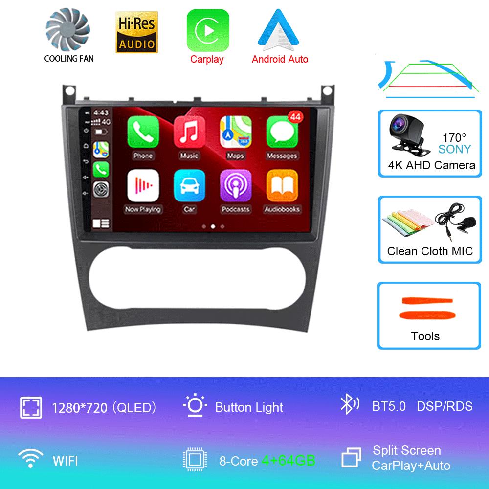 Pentru Mercedes/Benz/CLK/W203/W209/W219 W169 A160 C180 C200 Navigație GPS Player video Auto Radio 8+128G Android 14 Video pentru mașină